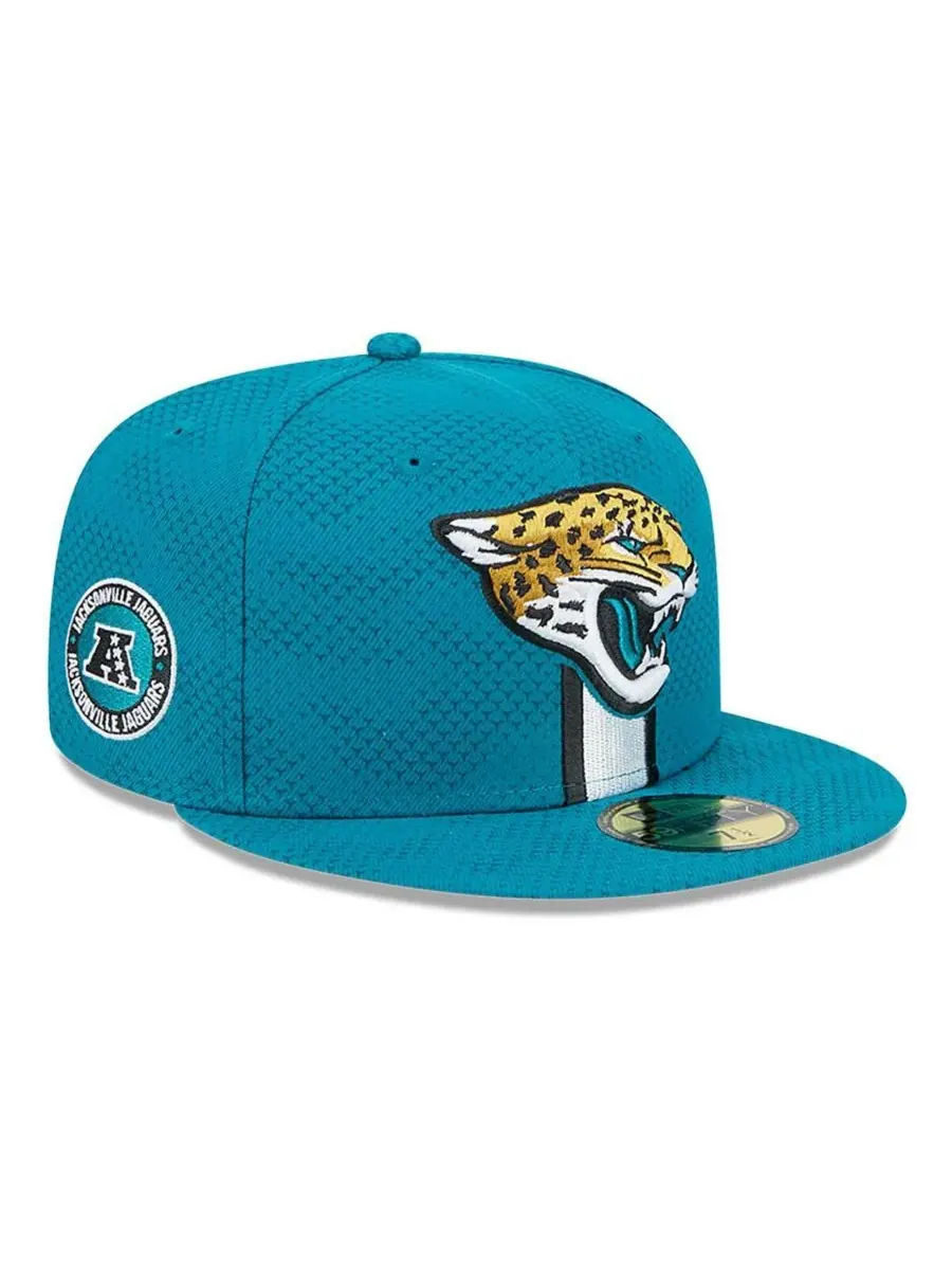 New Era Мужская бирюзовая кепка Jacksonville Jaguars 2024 Sideline 59FIFTY Fitted Hat — изображение 1 из 4, бирюзовый
