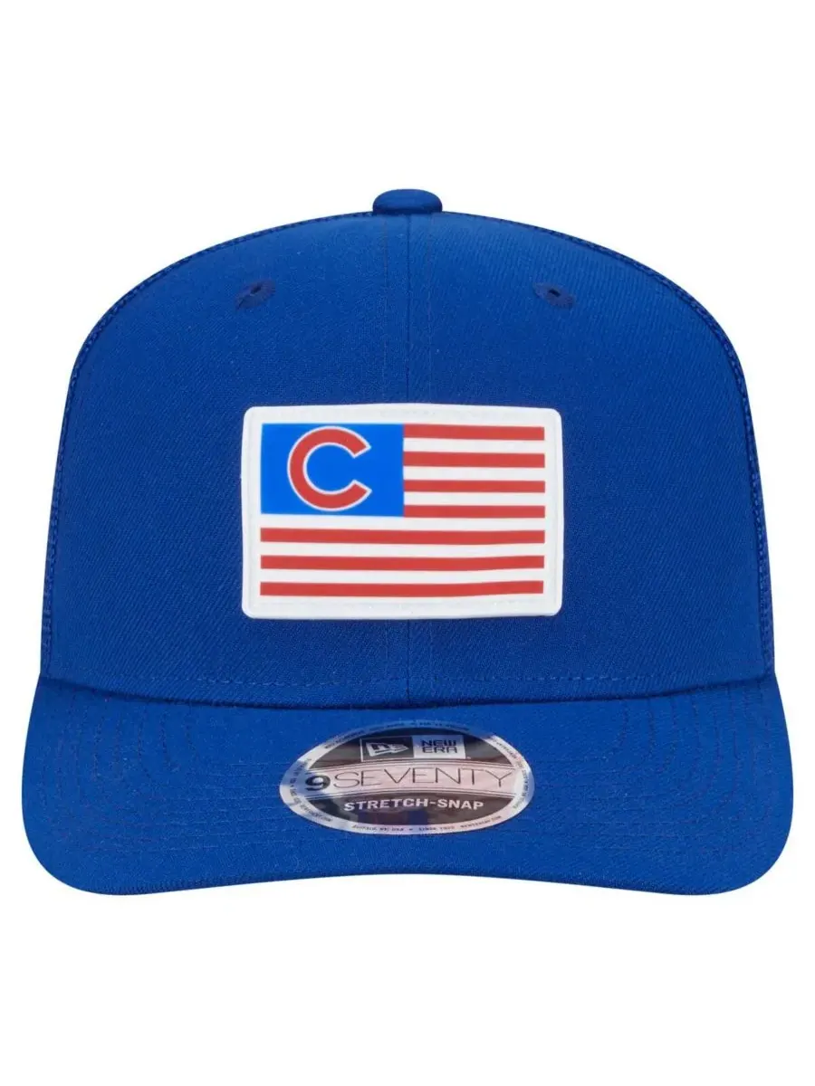 Мужская бейсболка Royal Chicago Cubs Flag 9SEVENTY с эластичными застежками New Era — изображение 2 из 4, королевский
