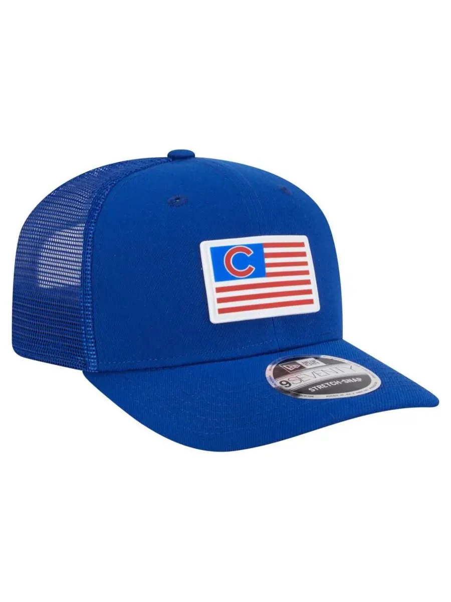 Мужская бейсболка Royal Chicago Cubs Flag 9SEVENTY с эластичными застежками New Era — изображение 3 из 4, королевский