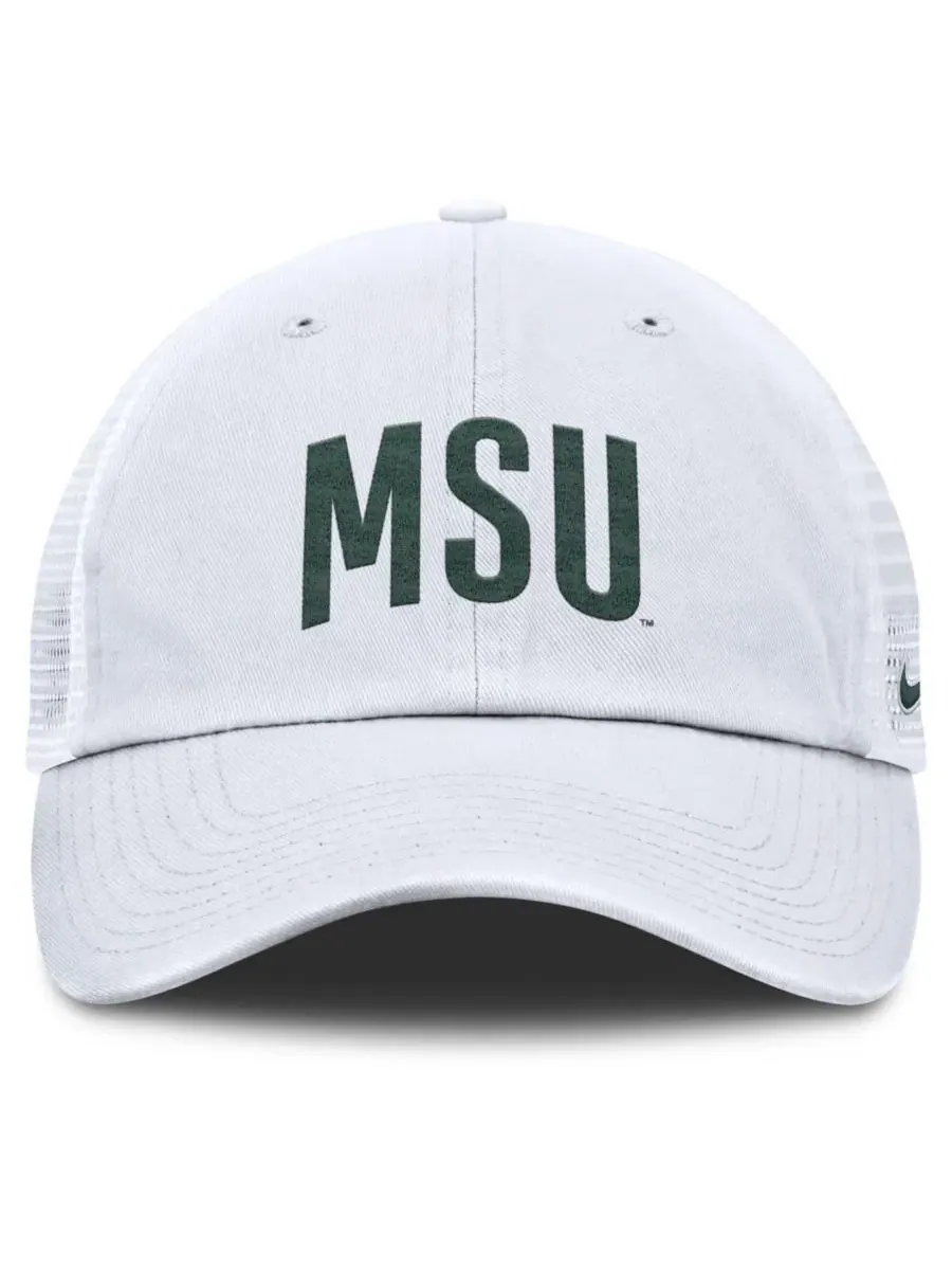 Кепка-тракер с вышивкой Michigan State Spartans Club Campus Nike — изображение 2 из 4, белый белый