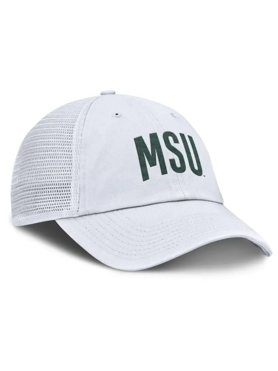Кепка-тракер с вышивкой Michigan State Spartans Club Campus Nike — изображение 3 из 4, белый белый