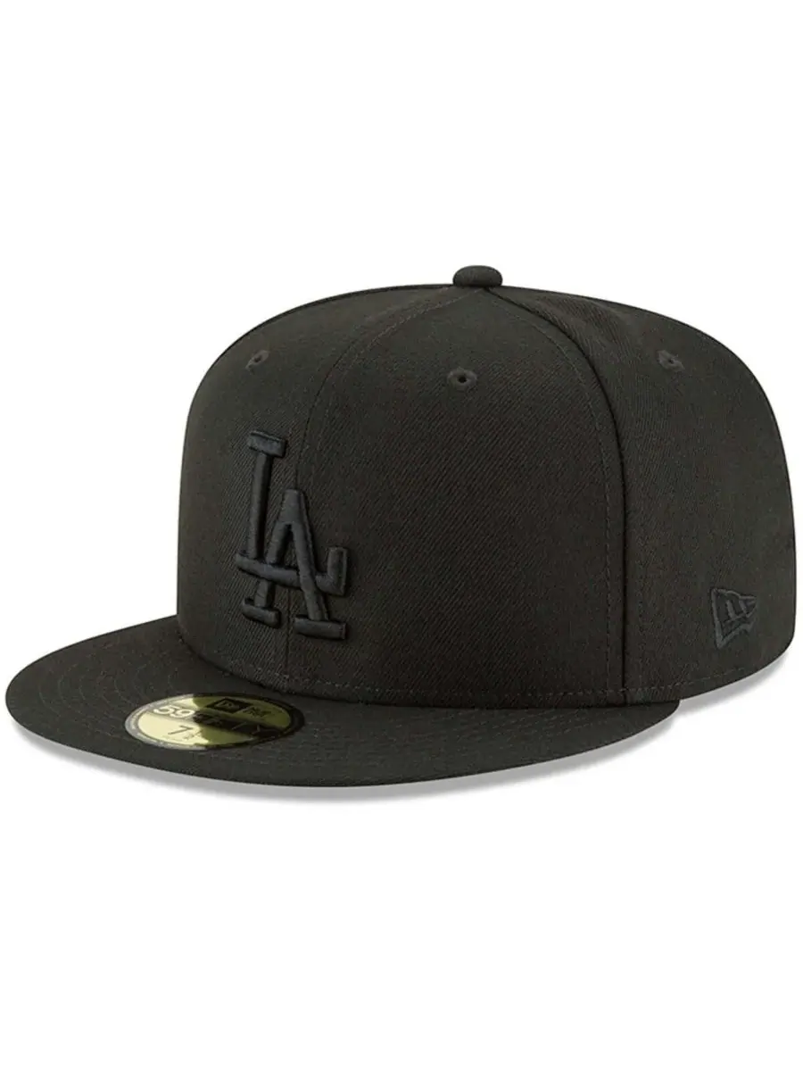 New Era Мужская черная бейсболка Los Angeles Dodgers с основным логотипом, модель Basic 59FIFTY — изображение 1 из 4, черный