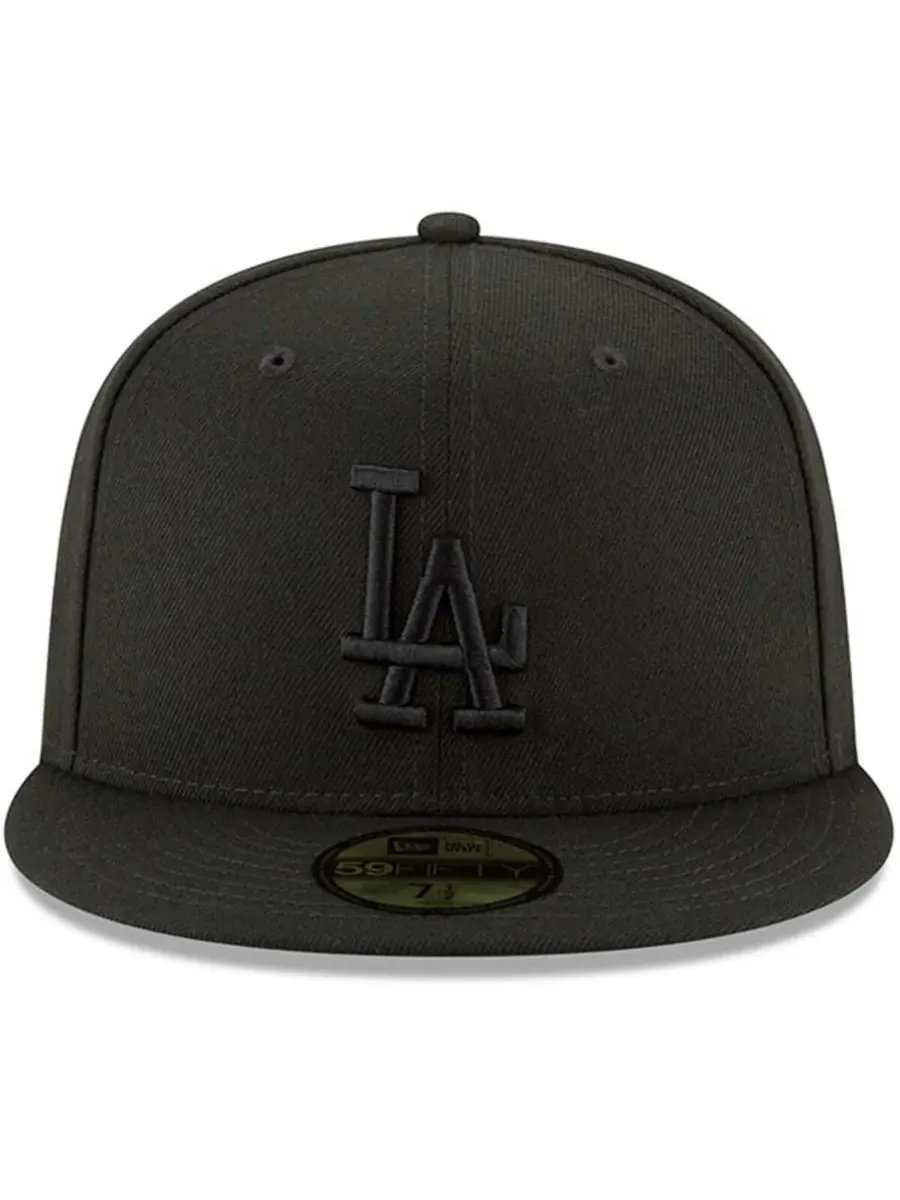 New Era Мужская черная бейсболка Los Angeles Dodgers с основным логотипом, модель Basic 59FIFTY — изображение 4 из 4, черный