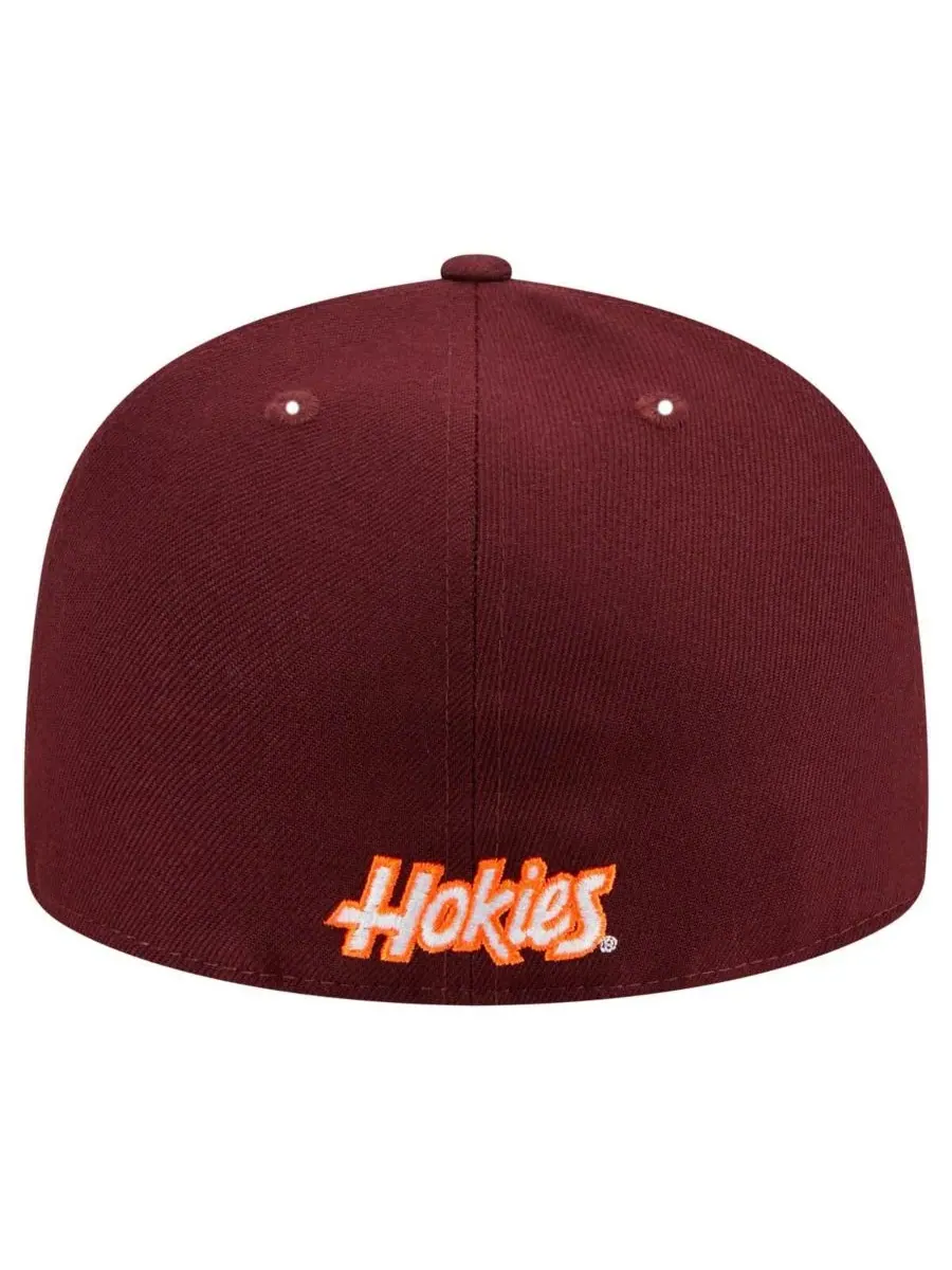 New Era Мужская бордовая кепка Virginia Tech Hokies 59FIFTY — изображение 3 из 5, коричневый