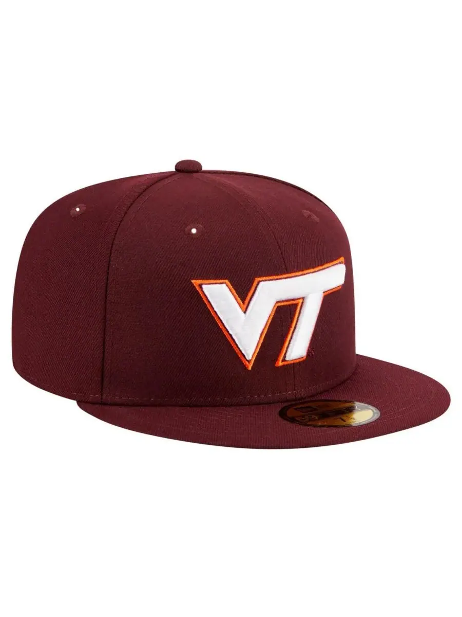 New Era Мужская бордовая кепка Virginia Tech Hokies 59FIFTY — изображение 4 из 5, коричневый