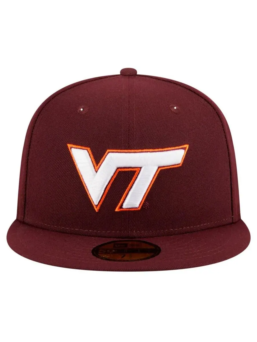 New Era Мужская бордовая кепка Virginia Tech Hokies 59FIFTY — изображение 5 из 5, коричневый