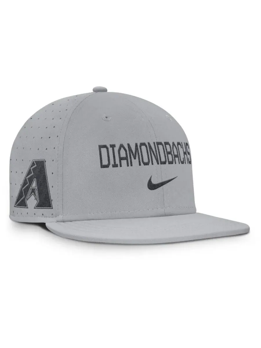 Nike Мужская серая бейсболка Arizona Diamondbacks True Performance Fitted Hat — изображение 1 из 4, серый