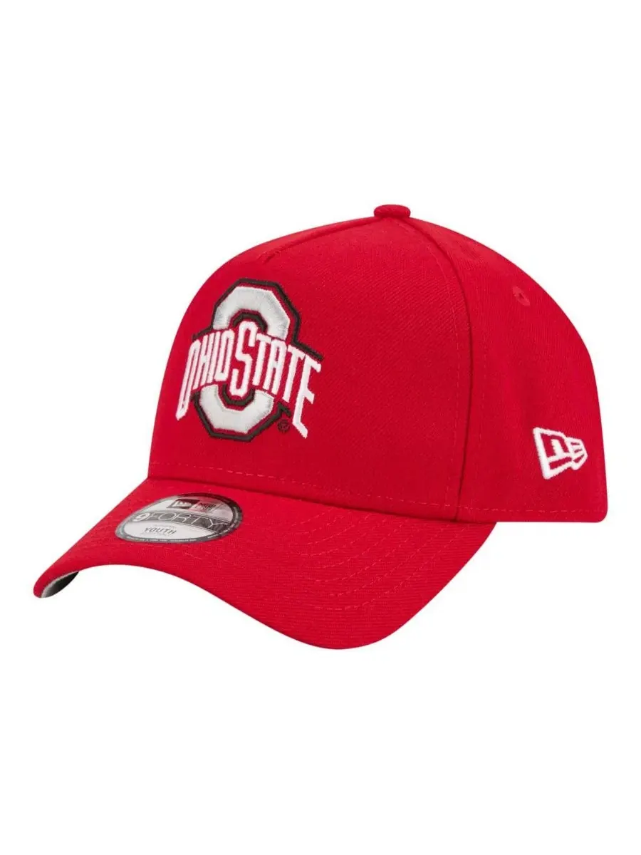 Детская бейсболка Big Boys and Girls Scarlet Ohio State Buckeyes 9FORTY A-Frame с регулируемой — изображение 1 из 4, алый