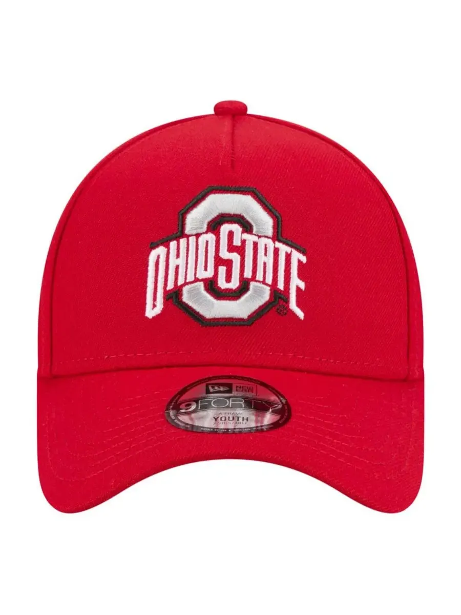 Детская бейсболка Big Boys and Girls Scarlet Ohio State Buckeyes 9FORTY A-Frame с регулируемой — изображение 4 из 4, алый