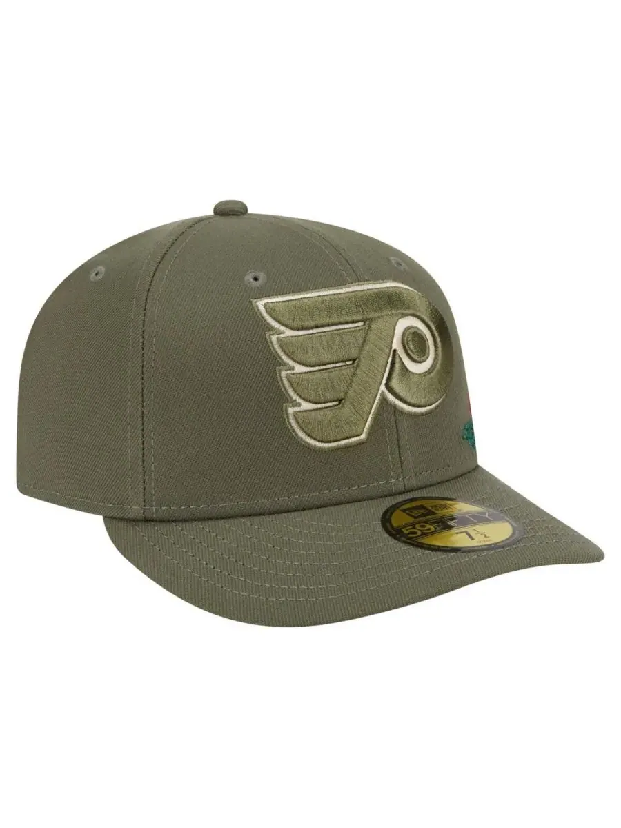 New Era Мужская кепка Philadelphia Flyers оливкового цвета с цветочным принтом, модель 59FIFTY — изображение 3 из 4