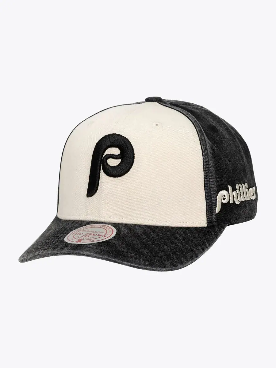 Кепка Snow Block Pro Crown Philadelphia Phillies Mitchell & Ness — изображение 1 из 3, кремовый черный
