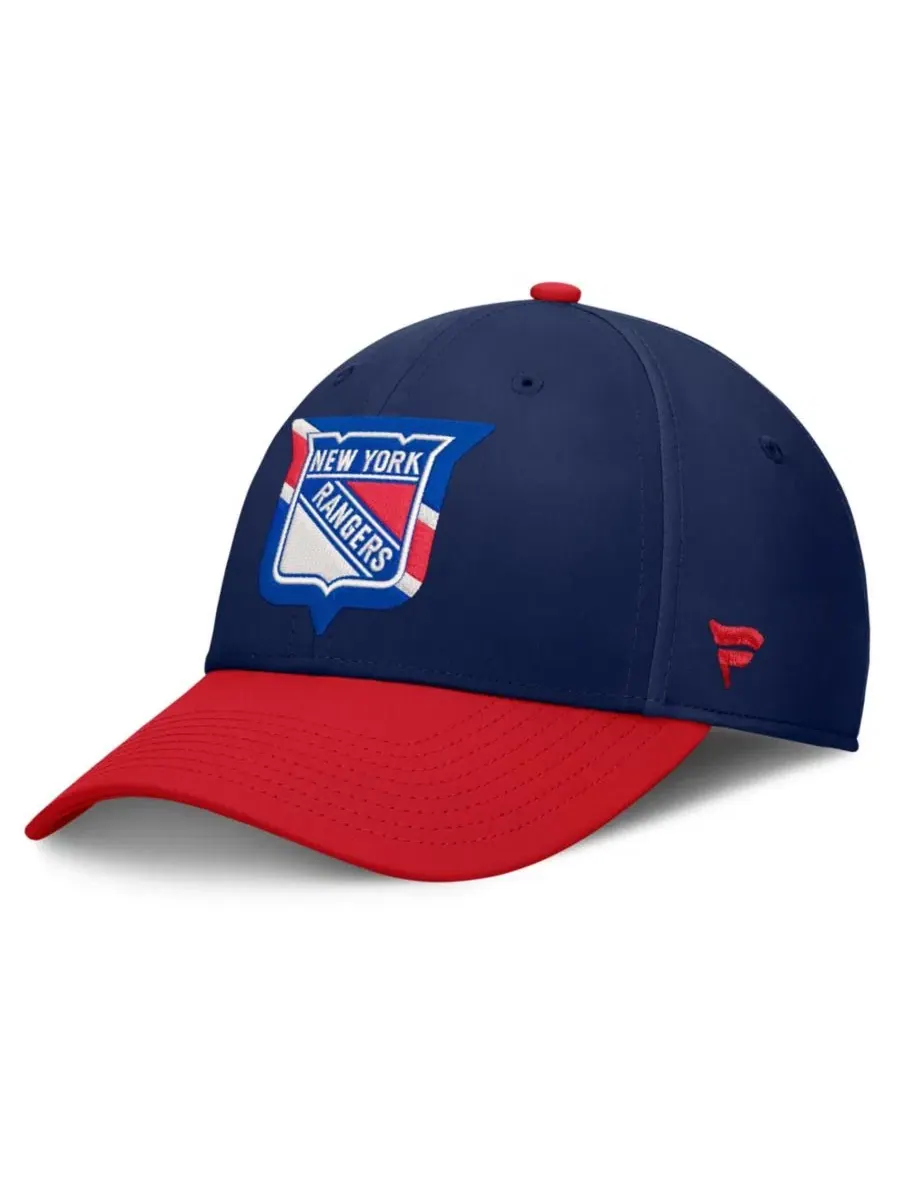 Бейсболка Flex Fit Navy/Red New York Rangers Fanatics — изображение 1 из 5, темно-синий красный