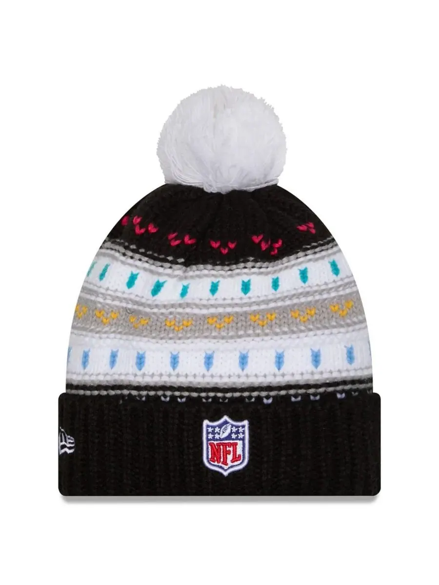 New Era Женская черная вязаная шапка с помпоном Cincinnati Bengals 2025 NFL Crucial Catch — изображение 2 из 2, черный