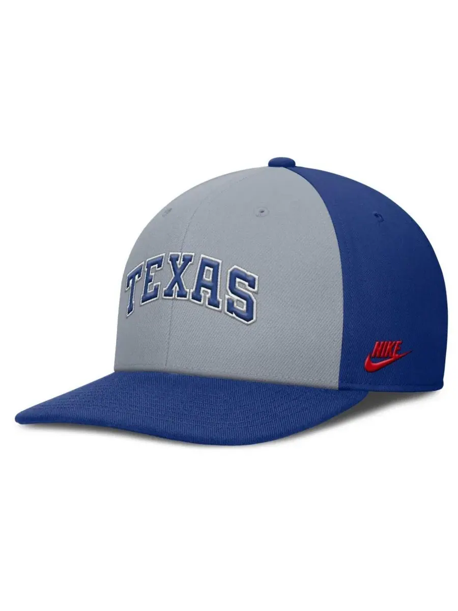 Nike Мужская серая/королевская бейсболка Texas Rangers Pro Performance с регулируемой застежкой — изображение 3 из 4, серый
