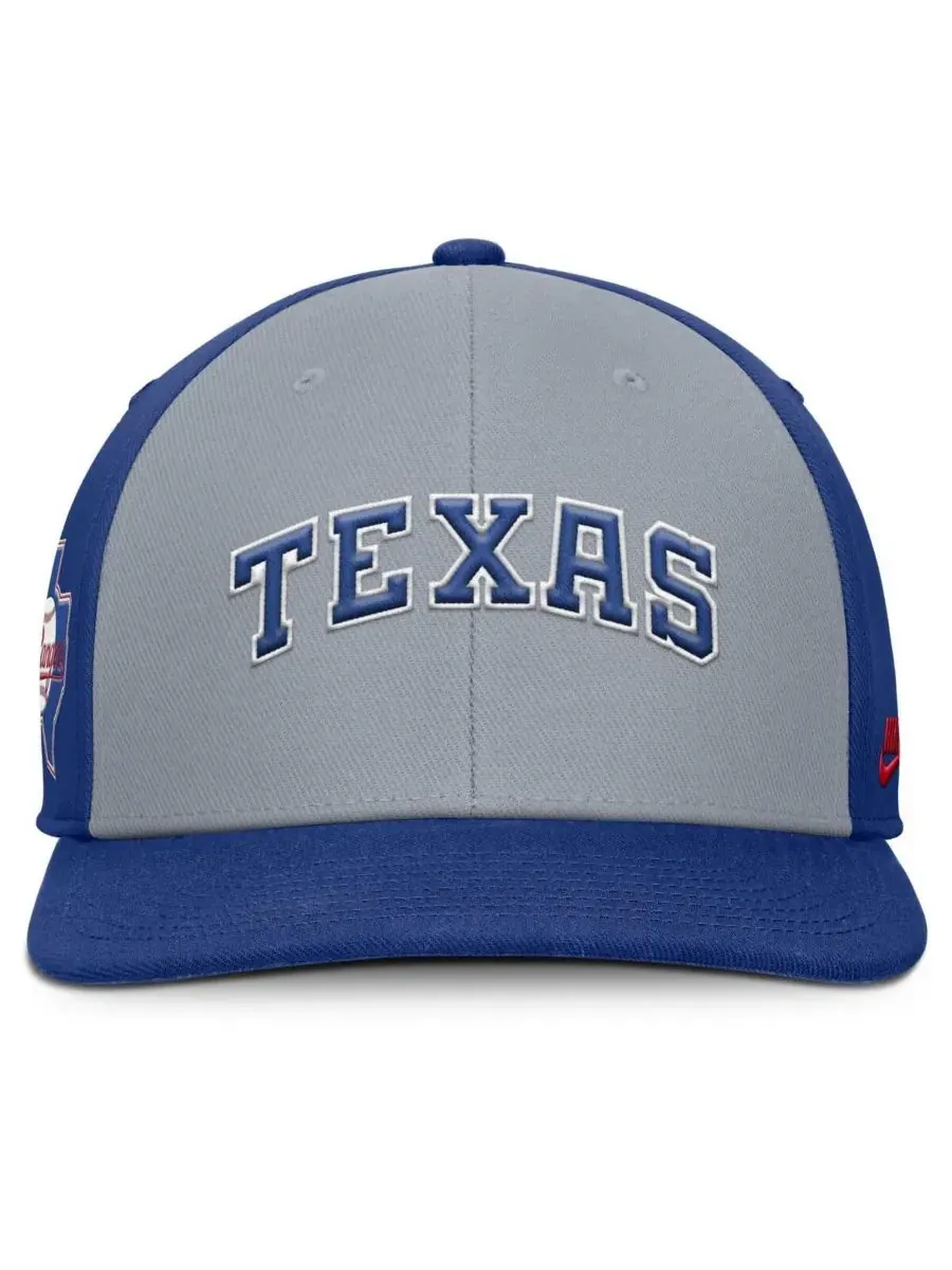 Nike Мужская серая/королевская бейсболка Texas Rangers Pro Performance с регулируемой застежкой — изображение 4 из 4, серый