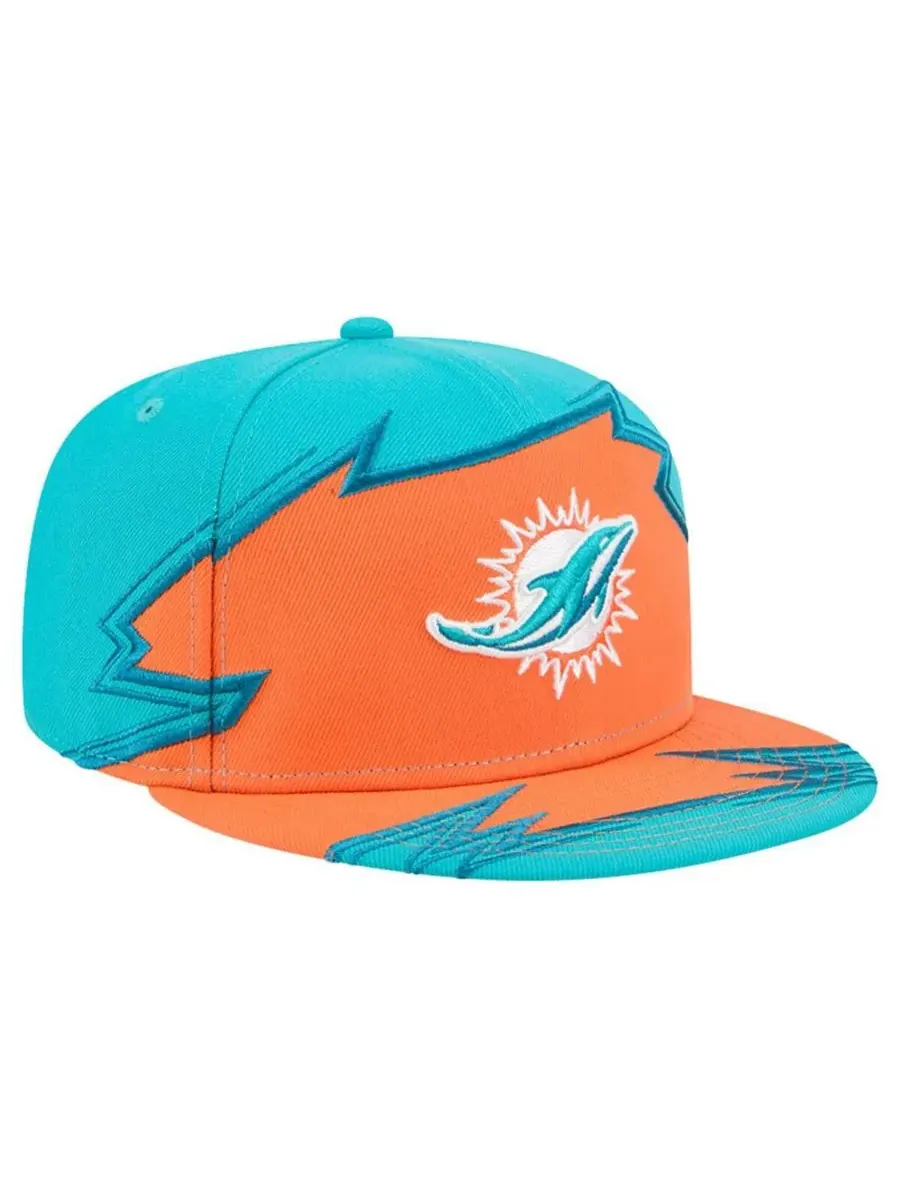 New Era Мужская кепка Miami Dolphins Break 59FIFTY бирюзового/оранжевого цвета — изображение 2 из 4, голубой оранжевый