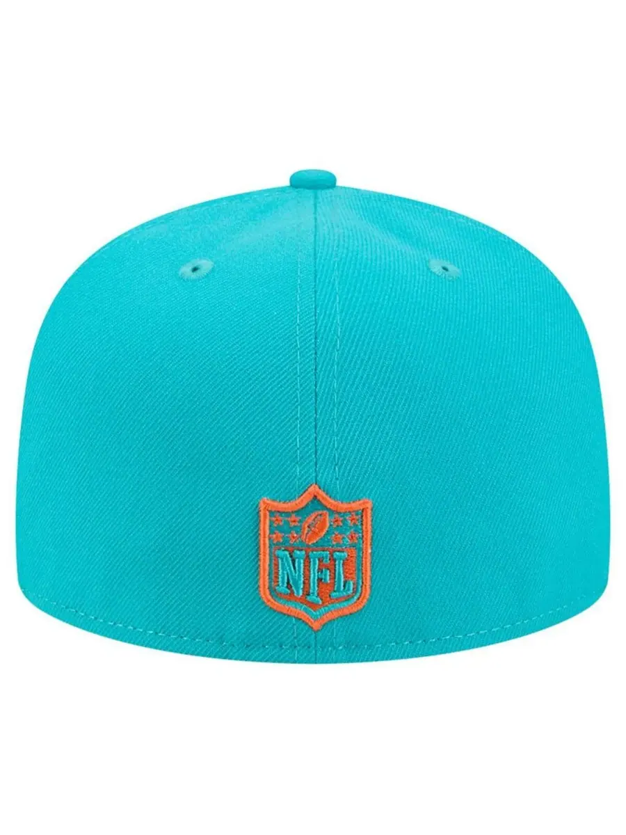 New Era Мужская кепка Miami Dolphins Break 59FIFTY бирюзового/оранжевого цвета — изображение 3 из 4, голубой оранжевый