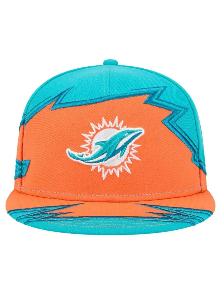 New Era Мужская кепка Miami Dolphins Break 59FIFTY бирюзового/оранжевого цвета — изображение 4 из 4, голубой оранжевый