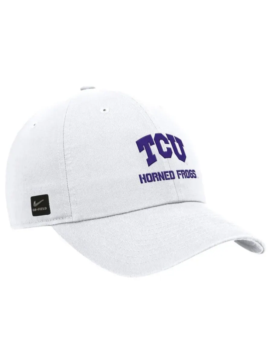 Nike Мужская белая регулируемая кепка TCU Horned Frogs 2025 для выступлений на поле — изображение 1 из 3, белый