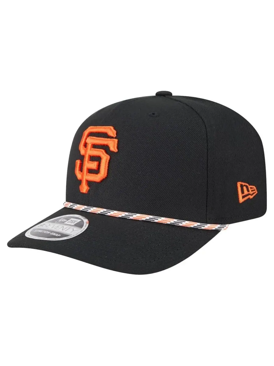 New Era Мужская черная кепка San Francisco Giants Multi-Rope 9Seventy Stretch-Snap — изображение 1 из 5, черный