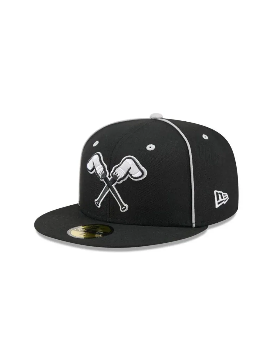 New Era Мужская черная кепка Montgomery Biscuits Theme Nights 59FIFTY — изображение 1 из 4, черный