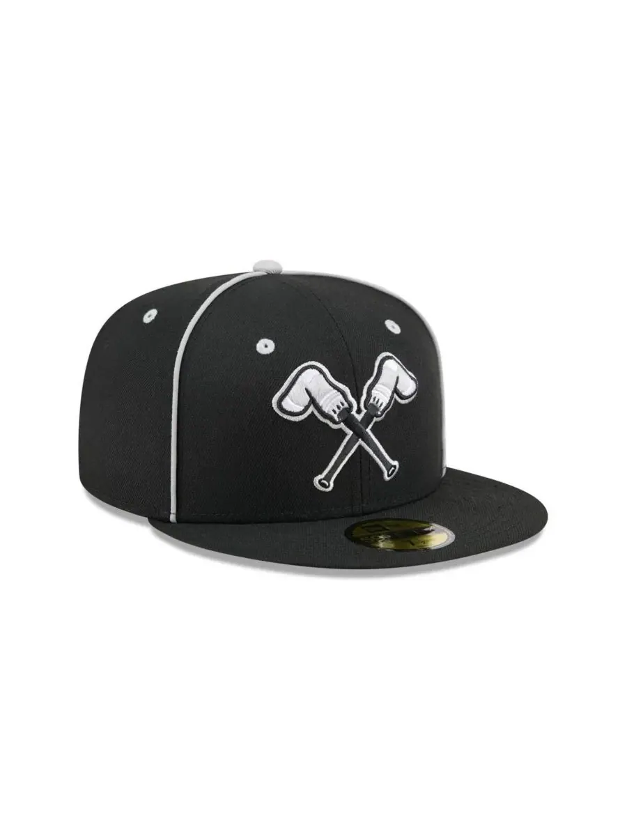 New Era Мужская черная кепка Montgomery Biscuits Theme Nights 59FIFTY — изображение 3 из 4, черный