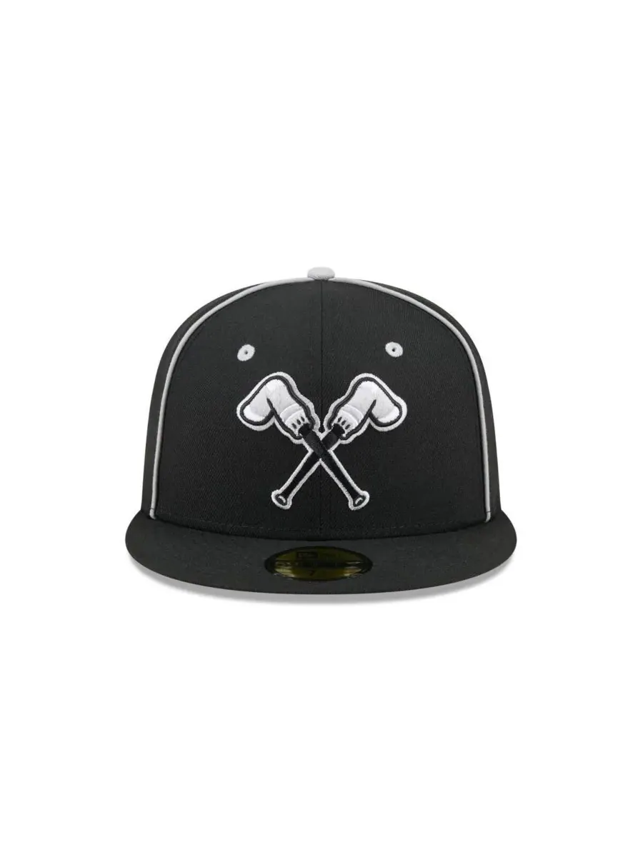 New Era Мужская черная кепка Montgomery Biscuits Theme Nights 59FIFTY — изображение 4 из 4, черный