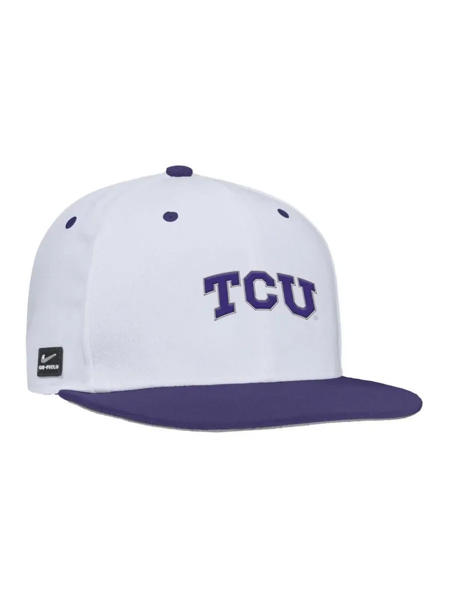 Nike Мужская белая бейсбольная кепка TCU Horned Frogs для игры на поле — изображение 2 из 3, белый