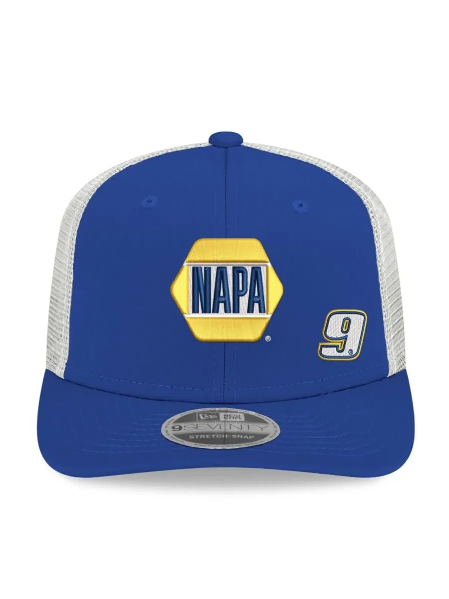 Кепка-тракер с козырьком, структурная, с вышивкой, Chase Elliott 2026 NAPA 9SEVENTY New Era — изображение 4 из 4, синий белый