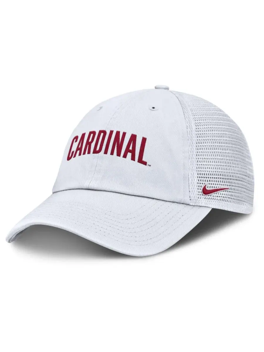 Бейсболка Nike Stanford Cardinal Club Campus Trucker — изображение 1 из 4, белый белый