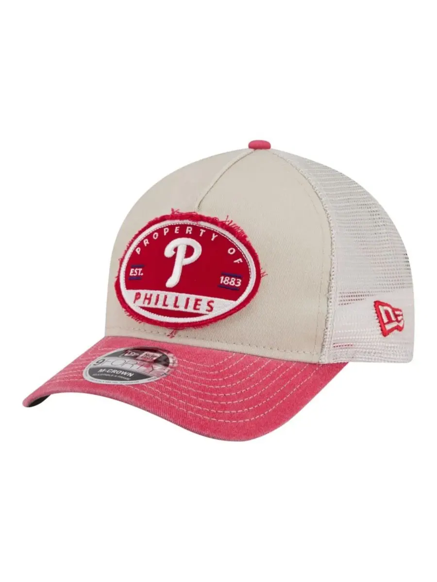 Кепка-тракер с принтом Philadelphia Phillies New Era — изображение 1 из 5, светлый бежевый красный