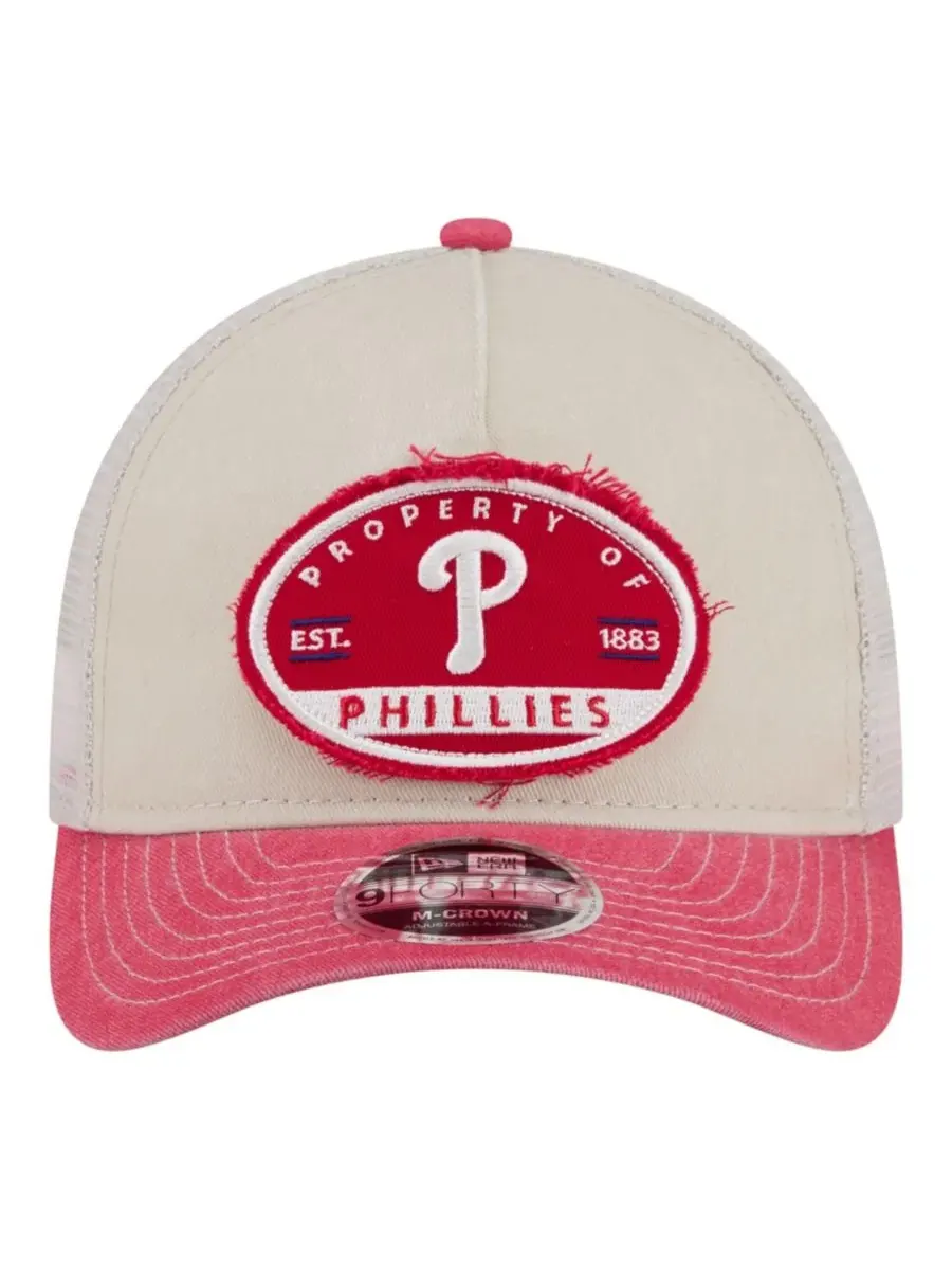 Кепка-тракер с принтом Philadelphia Phillies New Era — изображение 2 из 5, светлый бежевый красный
