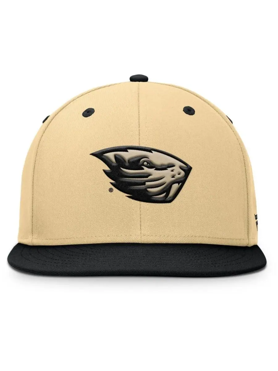Fanatics Мужская золотисто-черная бейсболка Balance Fitted Hat с символикой команды Oregon State — изображение 2 из 4