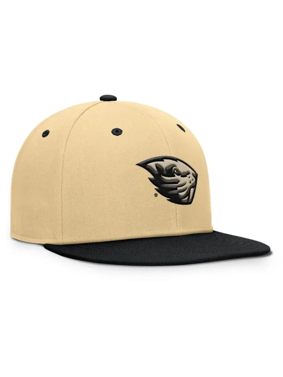 Fanatics Мужская золотисто-черная бейсболка Balance Fitted Hat с символикой команды Oregon State — изображение 3 из 4