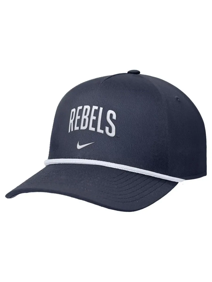 Nike Мужская темно-синяя регулируемая кепка Ole Miss Rebels Rise — изображение 1 из 2, темно-синий