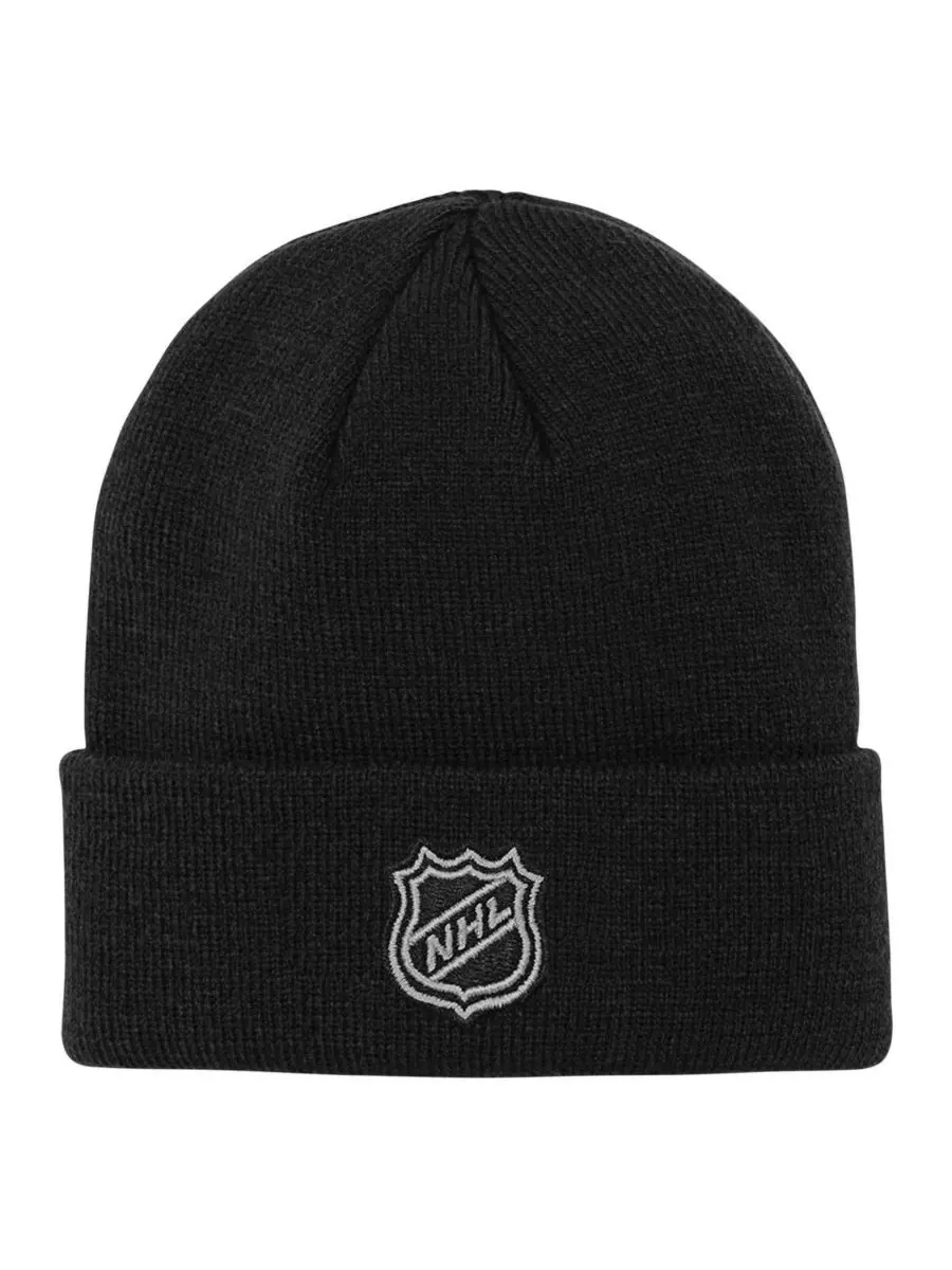 Outerstuff Большая детская вязаная шапка с отворотом черного цвета с символикой Pittsburgh Penguins — изображение 2 из 2