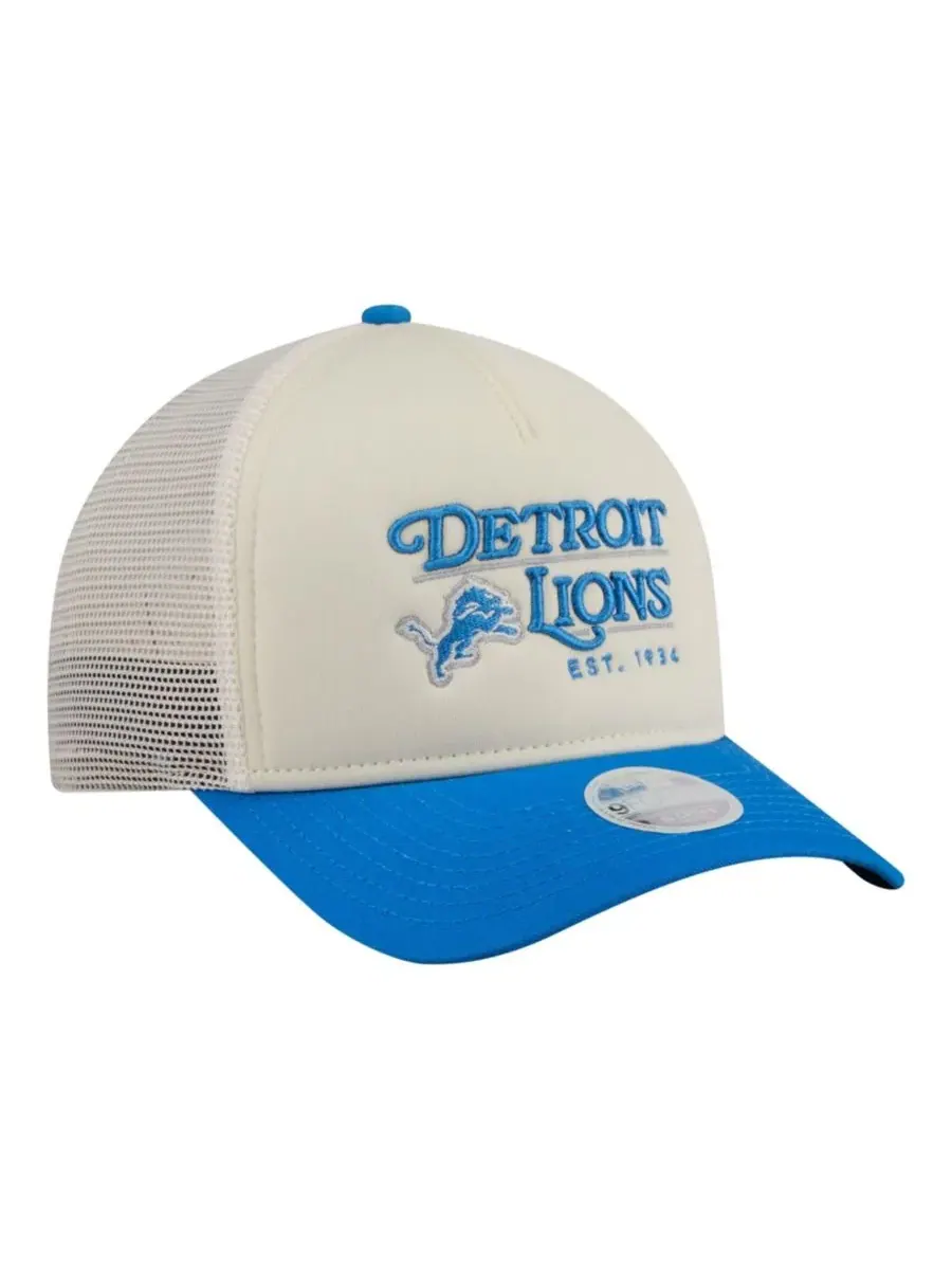 Кепка-снэпбек с ретро-принтом Detroit Lions Retro A-Frame 9FORTY New Era — изображение 3 из 5, кремовый синий