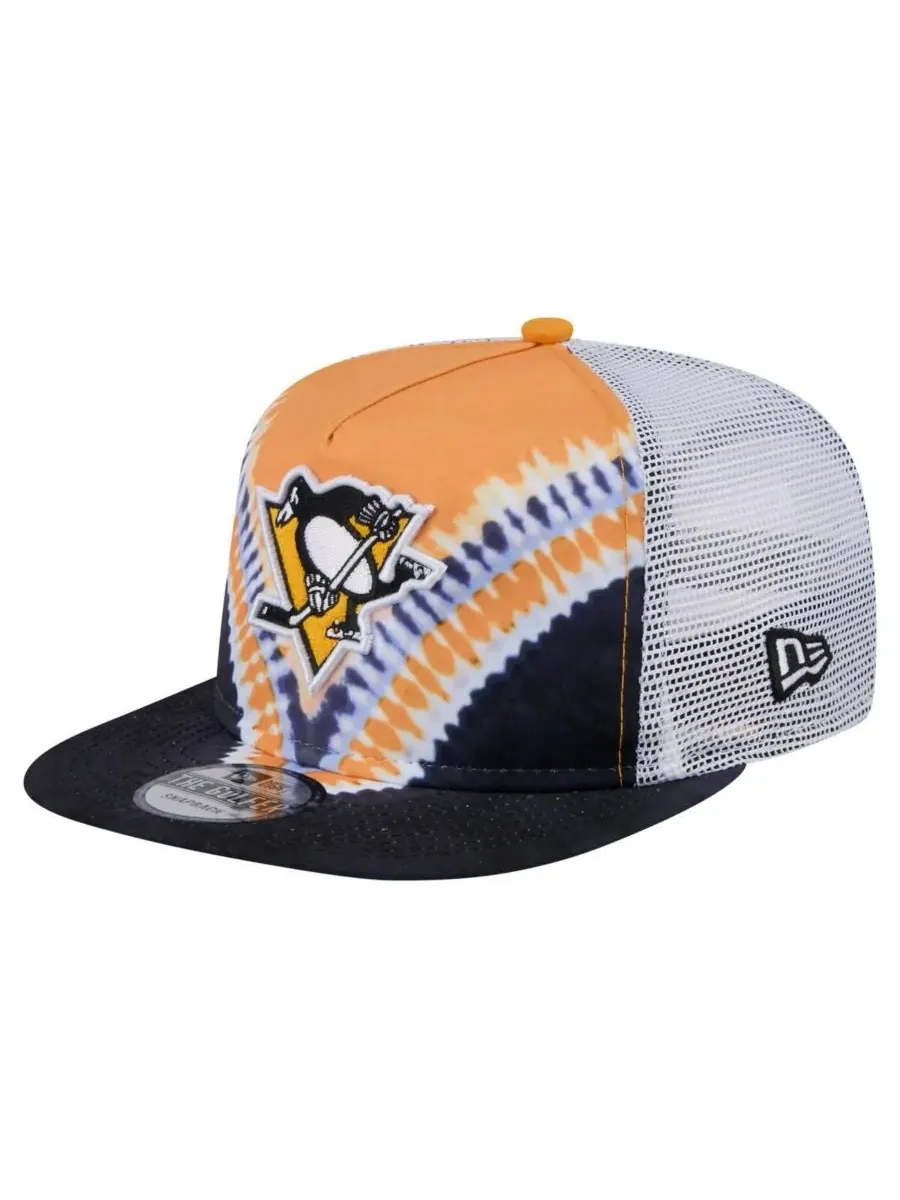 New Era Мужская регулируемая бейсболка Pittsburgh Penguins в стиле ретро с V-образным рисунком — изображение 1 из 4