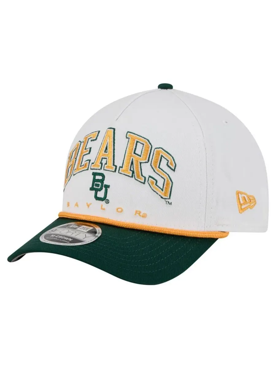 New Era Мужская бело-зеленая кепка Baylor Bears с двухцветной веревочной отделкой и регулируемой — изображение 1 из 4