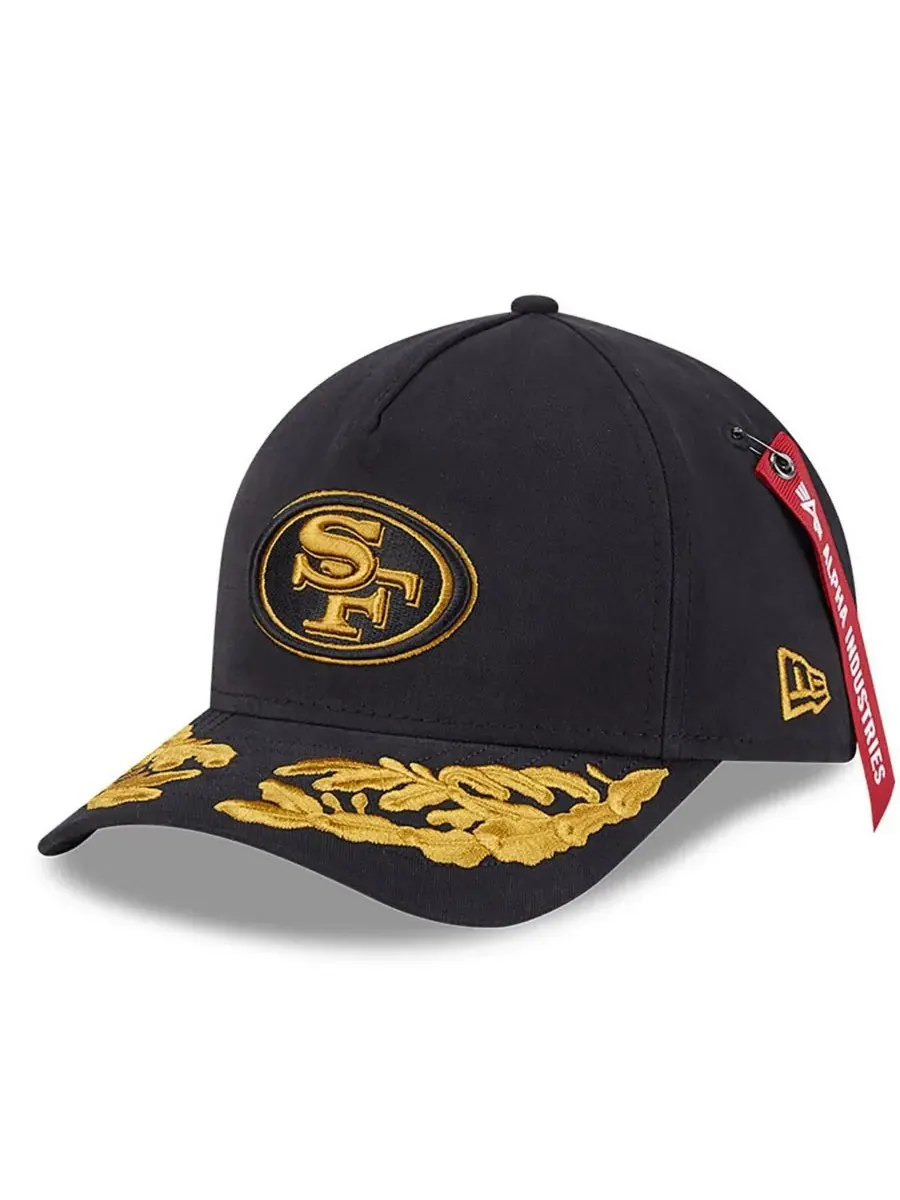 New Era Мужская черная регулируемая кепка Alpha Industries San Francisco 49ers A-Frame 9FORTY — изображение 1 из 5, черный
