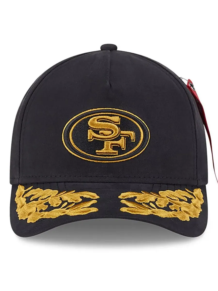 New Era Мужская черная регулируемая кепка Alpha Industries San Francisco 49ers A-Frame 9FORTY — изображение 2 из 5, черный