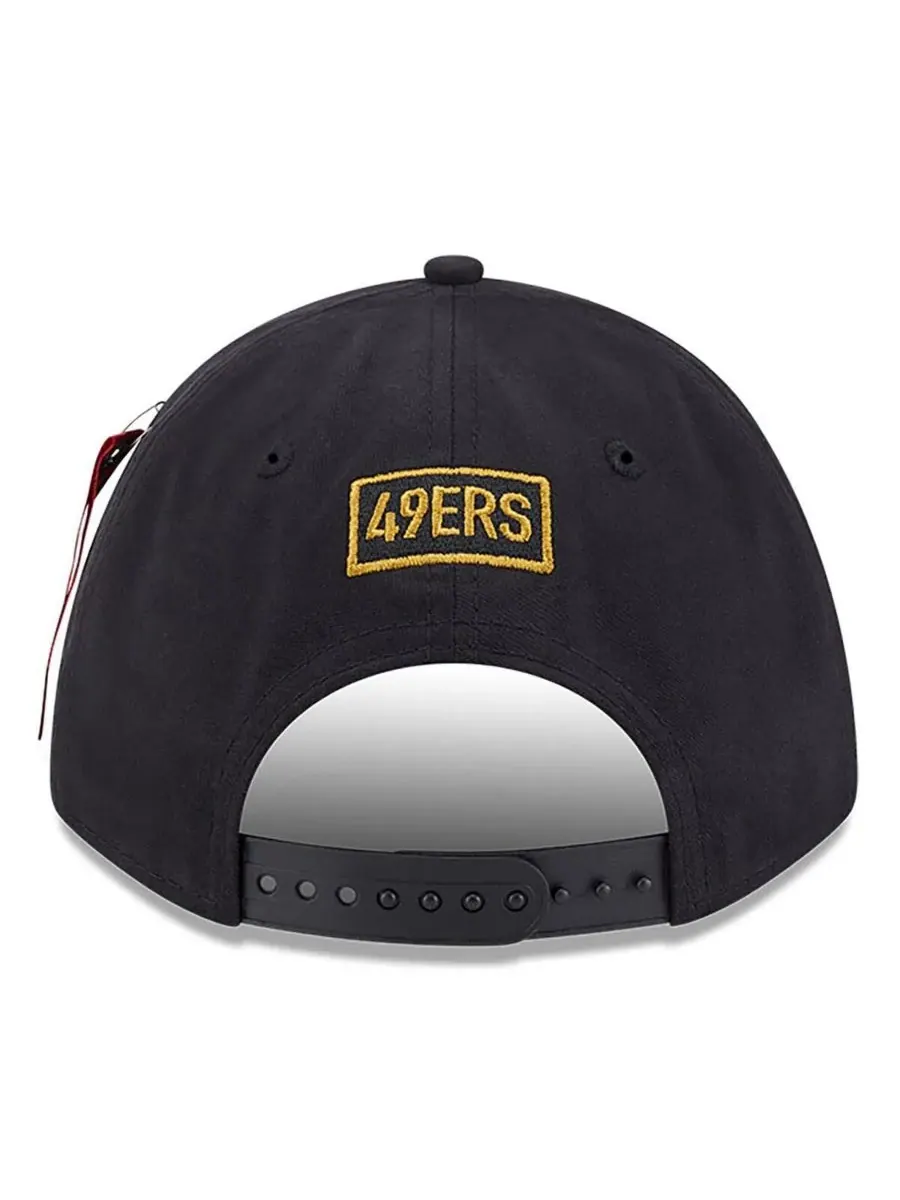 New Era Мужская черная регулируемая кепка Alpha Industries San Francisco 49ers A-Frame 9FORTY — изображение 4 из 5, черный