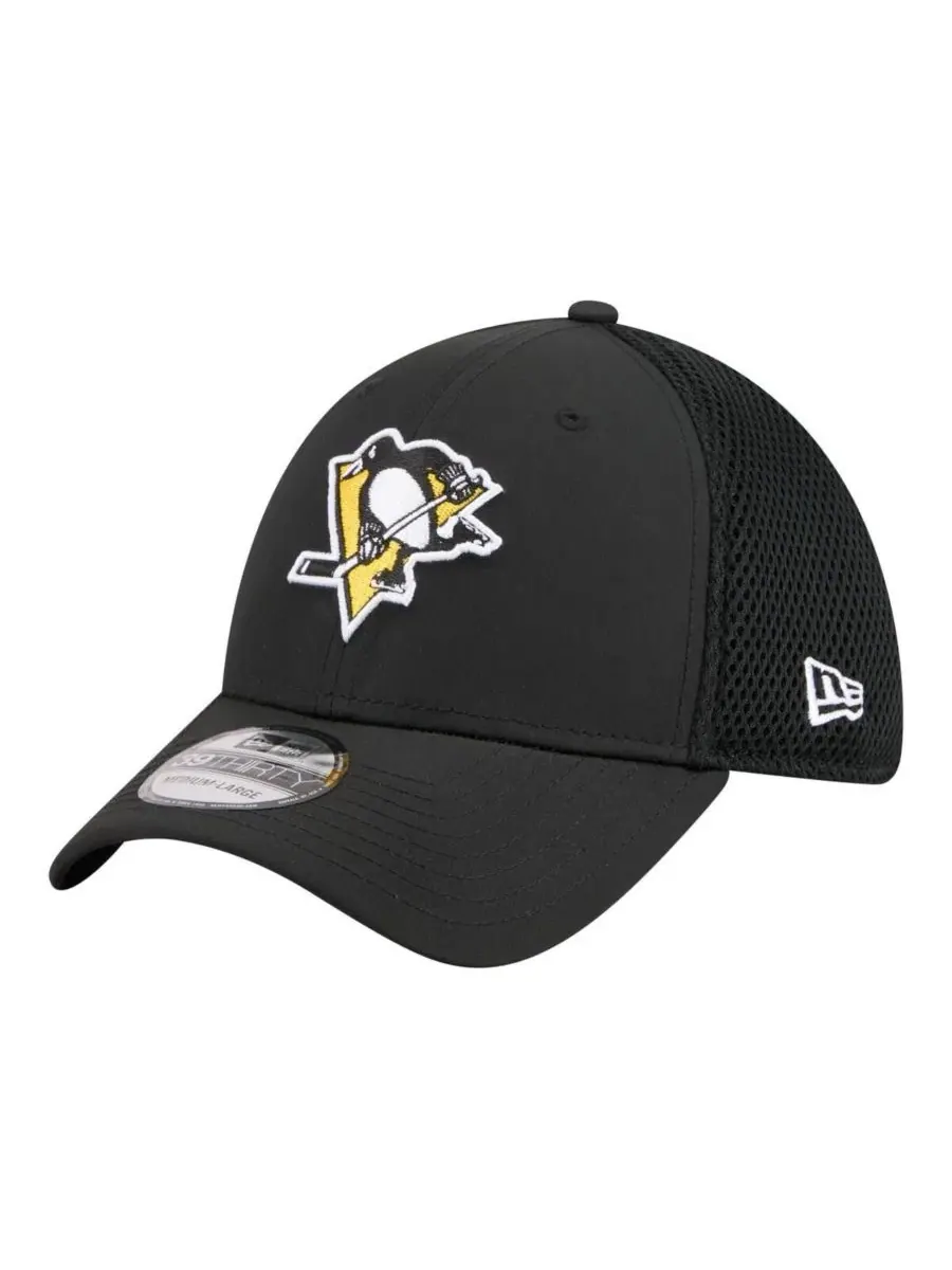 Мужская черная кепка Pittsburgh Penguins с логотипом 39THIRTY Flex New Era — изображение 1 из 5, черный
