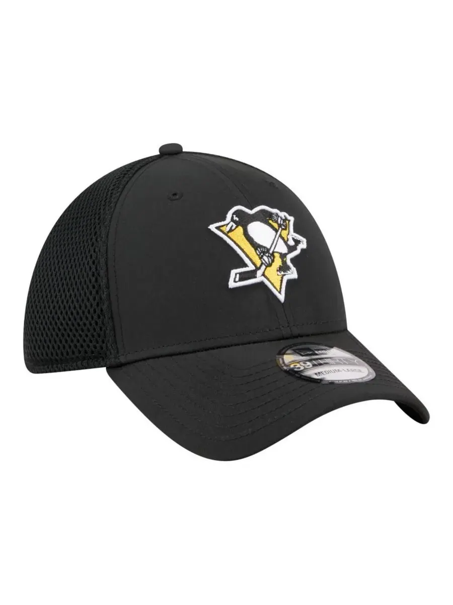 Мужская черная кепка Pittsburgh Penguins с логотипом 39THIRTY Flex New Era — изображение 3 из 5, черный