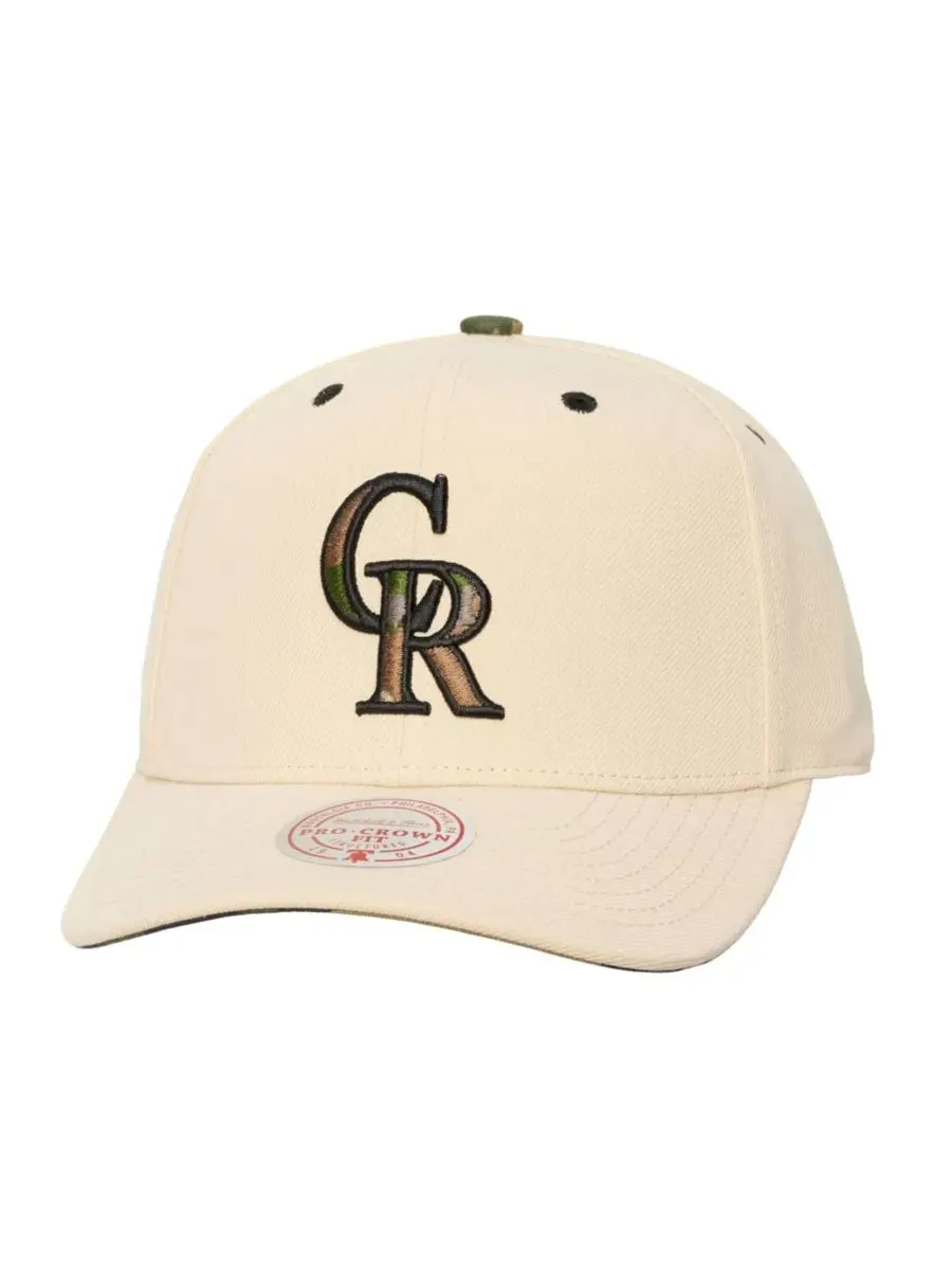 Кепка-снэпбек с вышитым логотипом Colorado Rockies Mitchell & Ness — изображение 1 из 3, бежевый