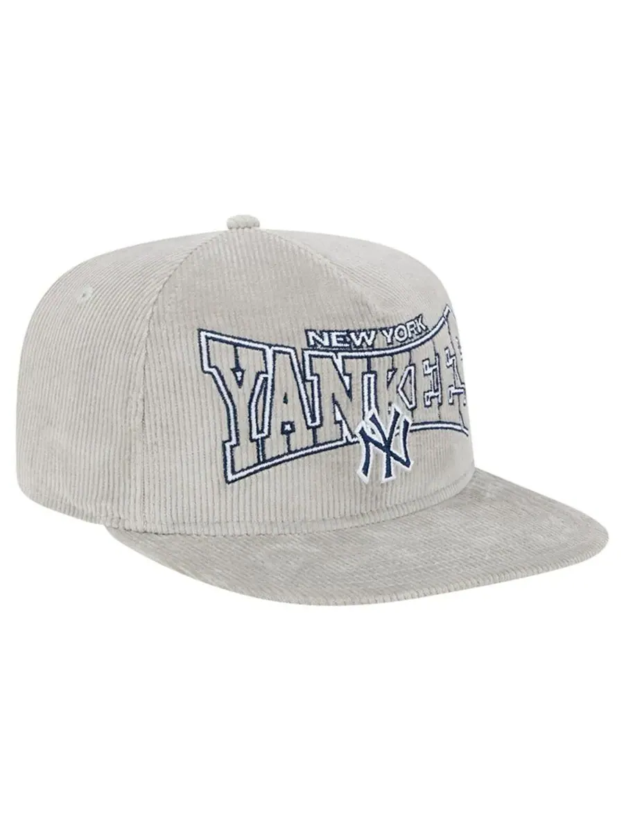New Era Мужская серая вельветовая кепка-бейсболка New York Yankees с регулируемой застежкой — изображение 4 из 5, серый