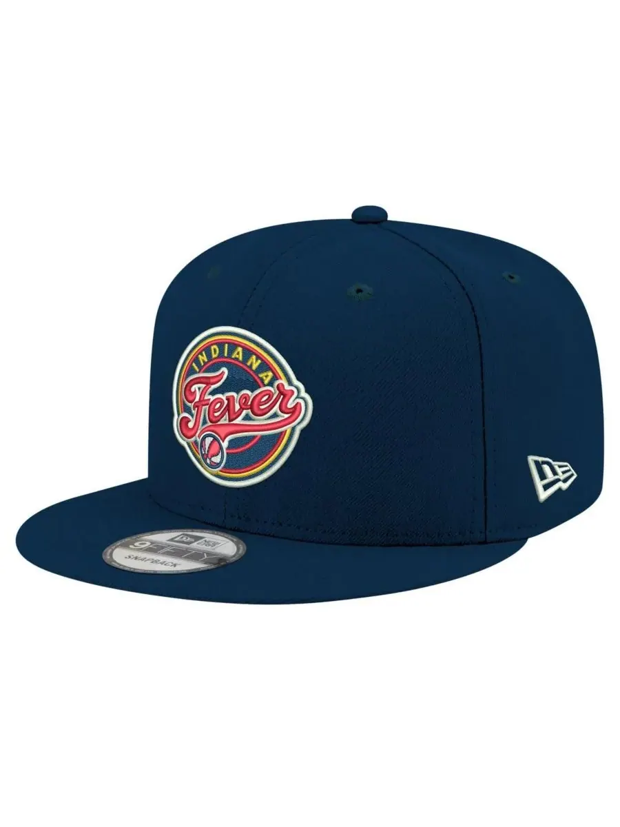 New Era Мужская и женская кепка-бейсболка 9FIFTY с логотипом Indiana Fever — изображение 1 из 4, темно-синий
