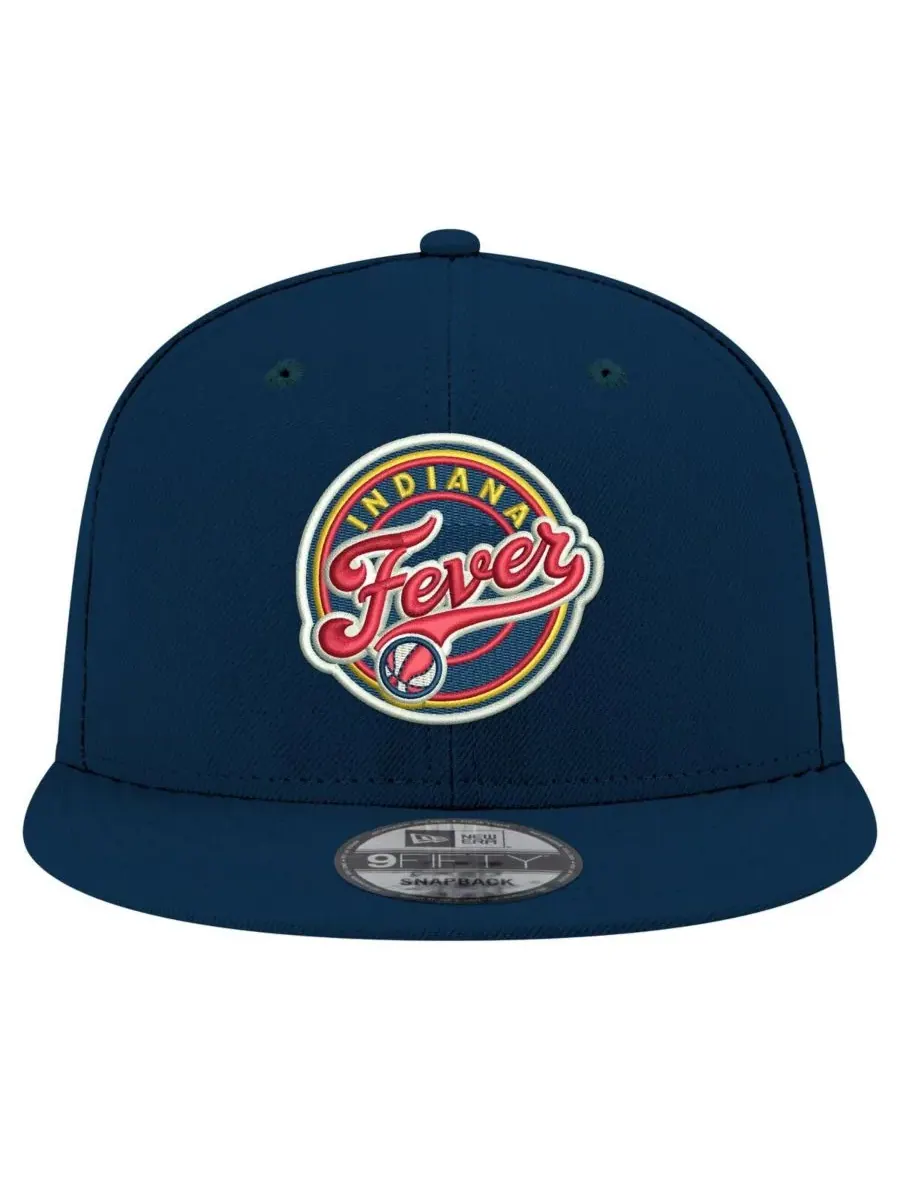 New Era Мужская и женская кепка-бейсболка 9FIFTY с логотипом Indiana Fever — изображение 2 из 4, темно-синий