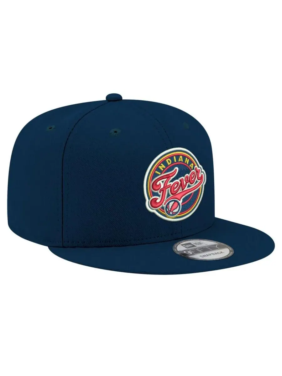 New Era Мужская и женская кепка-бейсболка 9FIFTY с логотипом Indiana Fever — изображение 3 из 4, темно-синий