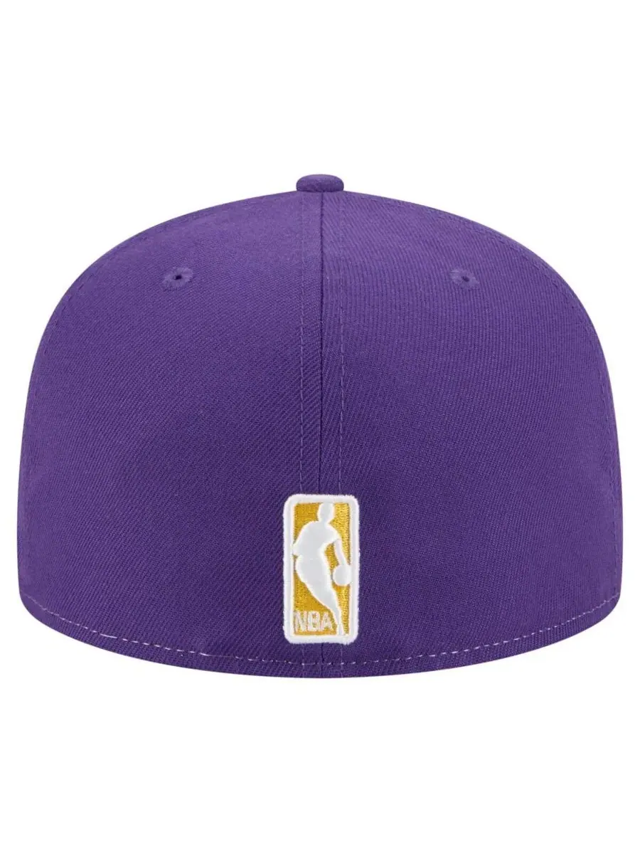 New Era Мужская бело-фиолетовая кепка Los Angeles Lakers Repeat 59Fifty Fitted Hat — изображение 4 из 4, белый фиолетовый